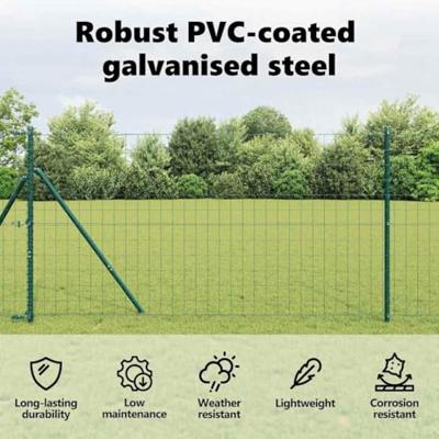 VidaXL Euro hek groen 1 x 10 m pvc-gecoat ijzer