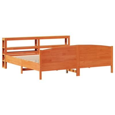 Bedframe zonder matras massief grenenhout wasbruin 180x200 cm