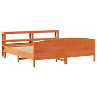 Bedframe zonder matras massief grenenhout wasbruin 180x200 cm - thumbnail