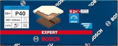 Bosch Accessories 2608901640 Schuurpapier voor multischuurmachine Korrelgrootte (num) 40 (l x b) 150 mm x 100 mm 50 stuk(s)
