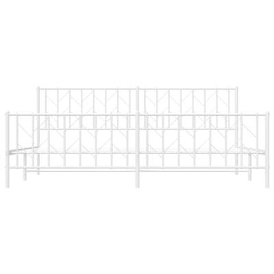 Bedframe met hoofd- en voeteneinde metaal wit 200x200 cm