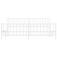 Bedframe met hoofd- en voeteneinde metaal wit 200x200 cm - thumbnail