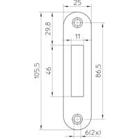 Nemef sluitplaat pa636/17 rvs afgerond - thumbnail