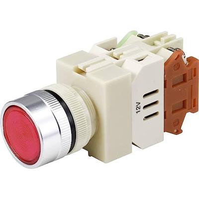 TRU COMPONENTS TC-9219080 Y090 Druktoets 250 V/AC 5 A 1x aan/(aan) Moment Rood (Ø) 30 mm 1 stuk(s)