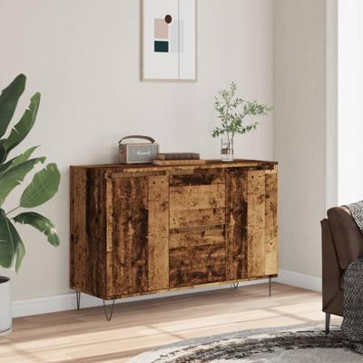 Dressoir 104x35x70 cm bewerkt hout oud houtkleurig Dressoir 104x35x70 cm bewerkt hout oud houtkleurig