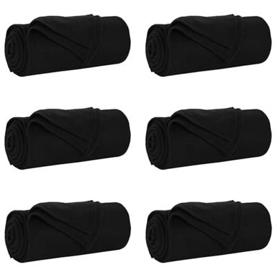 VidaXL Kleden 6 pcs zwart 240 x 220 cm fleece