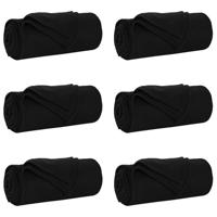 VidaXL Kleden 6 pcs zwart 200 x 150 cm fleece - thumbnail