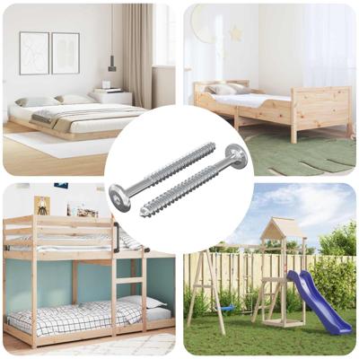 VidaXL Houten schroeven 2 pcs zilver m6 x 70 mm staal