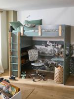 Gecombineerd mezzaninebed EVEREST XXL kaki - thumbnail