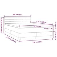 Boxspring met matras fluweel donkerblauw 160x210 cm - thumbnail