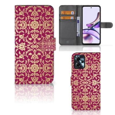 Wallet Case Motorola Moto G13 | G23 Barok Pink Wallet Case Motorola Moto G13 | G23 Barok Pink