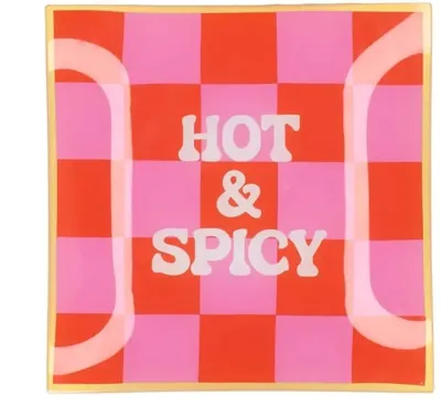 Daan Kromhout Design tegeltje glas hot & spicy 18x18cm