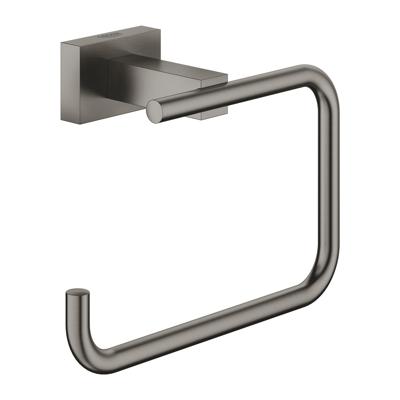 GROHE Essentials Cube closetrolhouder brushed hard graphite 40507al1 GROHE Essentials Cube closetrolhouder brushed hard graphite 40507al1