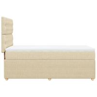 Boxspring met matras stof crèmekleurig 90x200 cm - thumbnail