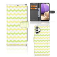 Samsung Galaxy A32 4G | Telefoon Hoesje | Waves Yellow | Portemonnee hoesje - thumbnail