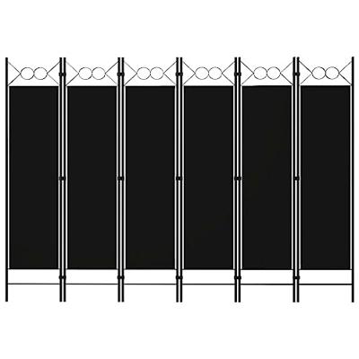 Kamerscherm met 6 panelen 240x180 cm zwart