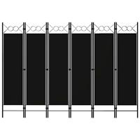 Kamerscherm met 6 panelen 240x180 cm zwart - thumbnail