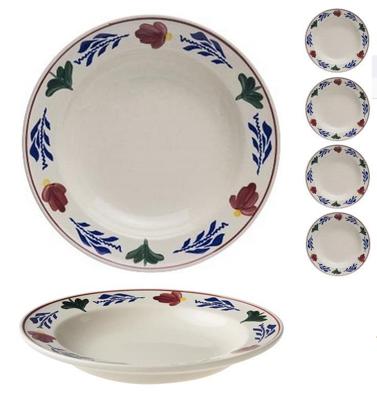 Boerenbont diep bord Ø24 cm doos a 6st