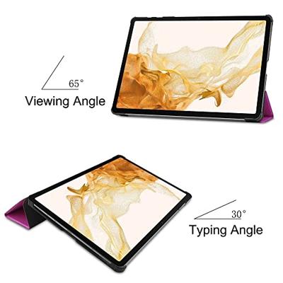 3-Vouw sleepcover hoes - Samsung Galaxy Tab S7 Plus / Tab S8 Plus - Paars 3-Vouw sleepcover hoes - Samsung Galaxy Tab S7 Plus / Tab S8 Plus - Paars