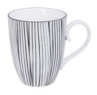 Zwart-witte Gestreepte Mok - Tokyo Design Studio - Nippon Black - 380ml 8.5 x 10.2cm - thumbnail