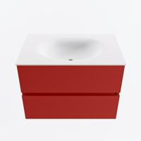 MONDIAZ VICA 70cm badmeubel onderkast Fire 2 lades. Wastafel MOON midden 1 kraangat, kleur Talc. - thumbnail