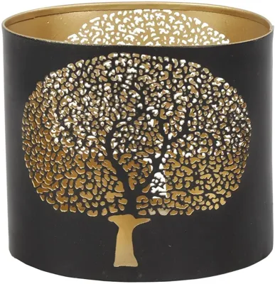 Countryfield theelichthouder metaal austin 8x11.5x10cm zwart