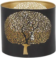 Countryfield theelichthouder metaal austin 8x11.5x10cm zwart - thumbnail