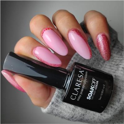Claresa uv/led gellak 5ml full glitter 5 warm pink Claresa uv/led gellak 5ml full glitter 5 warm pink