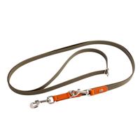 HUNTER Traploos verstelbare hondenlijn Wolmar, khaki/oranje - thumbnail