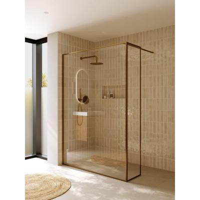 Inloopdouche Riho Define 402 L-Vormig Met Frame Mat Koper 140x200 cm Incl. Stabilisatiestang