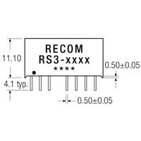 RECOM RS3-1209S DC/DC-converter, print 12 V/DC 9 V/DC 333 mA 3 W Aantal uitgangen: 1 x Inhoud 1 stuk(s) - thumbnail