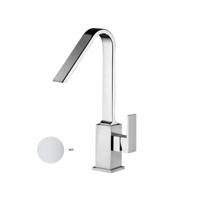 Wastafelkraan Sanimex Giulini Hoge Uitloop Zonder Pop-Up Wit - thumbnail