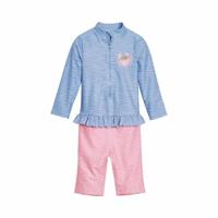 Playshoes zwempak lange mouw Krab Blauw Roze-62-68 - thumbnail