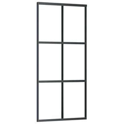 Schuifdeur met beslagset 90x205 cm ESG glas zwart