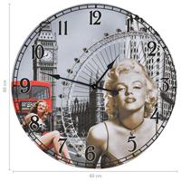 Wandklok vintage stijl 60 cm Marilyn Monroe - thumbnail