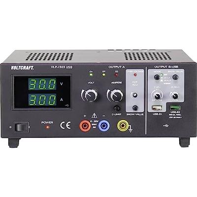 VOLTCRAFT VLP-1303 USB Labvoeding, regelbaar 0 - 30 0.01 - 3 A 123 W OVP Aantal uitgangen: 3 x VOLTCRAFT VLP-1303 USB Labvoeding, regelbaar 0 - 30 0.01 - 3 A 123 W OVP Aantal uitgangen: 3 x