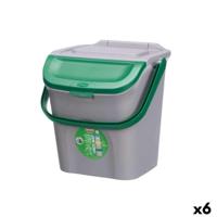 Vuilnisemmer Stefanplast ECOWAY Groen Grijs Polypropyleen 28 L Stapelbaar (6 Stuks) - thumbnail