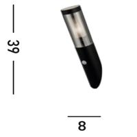 Searchlight Zwarte buitenlampBatton met sensor - 93901BK-PIR - thumbnail