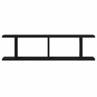 Wandplanken 2 st 75x18x20 cm spaanplaat zwart eikenkleurig - thumbnail