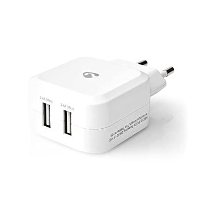 Wandoplader | 4,8 A | 2 uitgangen | USB-A | Wit