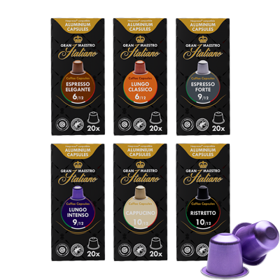 Proefpakket Italiaanse favorieten - 120 koffiecups