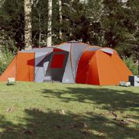 Tent 12-persoons 840x720x200 cm 185T taft grijs en oranje - thumbnail