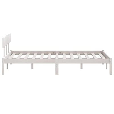 Bedframe massief grenenhout wit 120x190 cm UK Small Double Bedframe massief grenenhout wit 120x190 cm UK Small Double