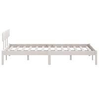 Bedframe massief grenenhout wit 120x200 cm - thumbnail