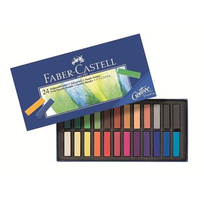 Faber Castell fc-128224 pastelkrijt halve lengte etui à 24 stuks