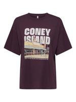 Only Onlmila S/s Print Box Jrs 15372177 T-shirt Korte Mouw 4991222 Grape Wine Mila Coney Islan - thumbnail