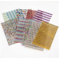 Creativ Company Stick-on strasstenen, d 4-6 mm, vel 16x9,5 cm, diverse kleuren, 10 vel/ 1 doos - thumbnail