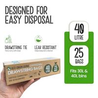 Eco Green Living Composteerbare afvalzakken 40 liter - met trekkoord - 25 stuks - thumbnail