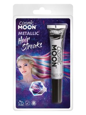Cosmic Moon Metallic Haar Strepen Zilver