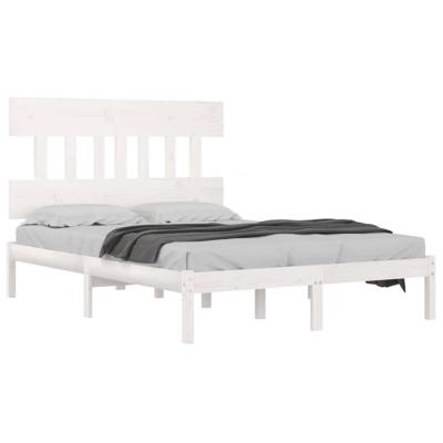 Bedframe massief hout wit 160x200 cm